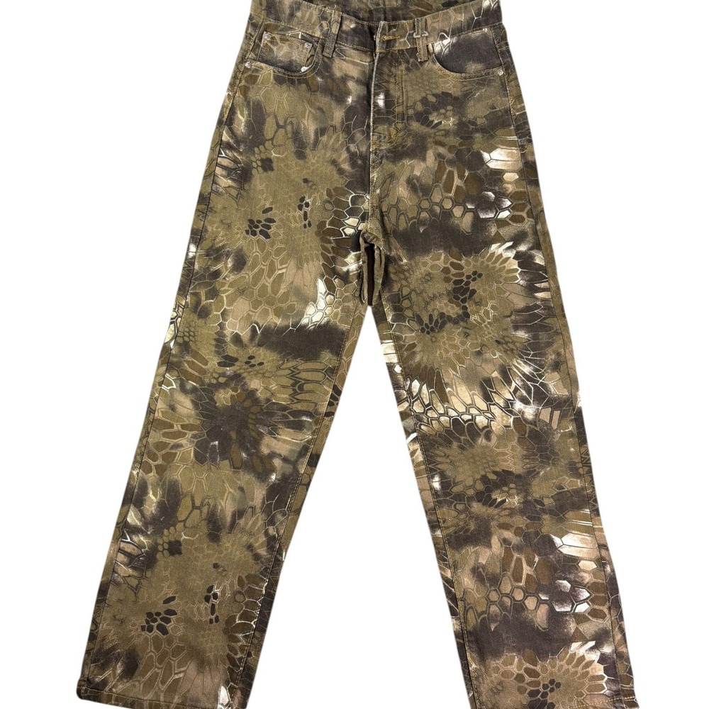 Watson Wide Leg Jeans Mens 30 Brown Camouflage Denim
